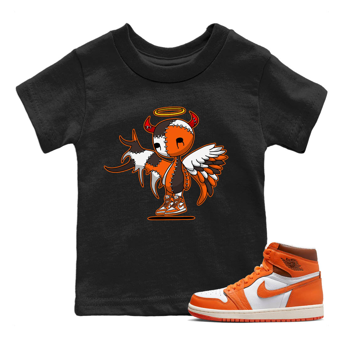 Jordan 1 Starfish Sneaker Matching T-Shirt Devil Angel Sneaker Tees Jordan 1 Starfish Sneaker Release Tees Kids Shirts