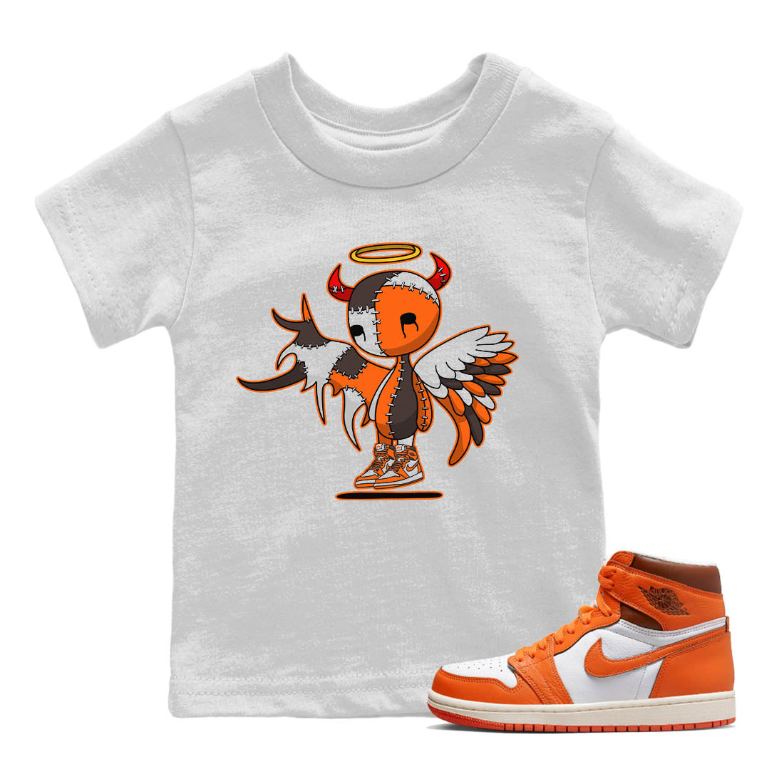 Jordan 1 Starfish Sneaker Matching T-Shirt Devil Angel Sneaker Tees Jordan 1 Starfish Sneaker Release Tees Kids Shirts