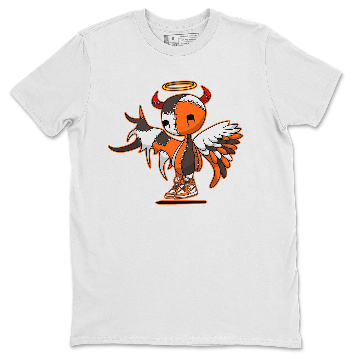 Jordan 1 Starfish Sneaker Matching T-Shirt Devil Angel Sneaker Tees Jordan 1 Starfish Sneaker Release Tees Crew Neck Tees
