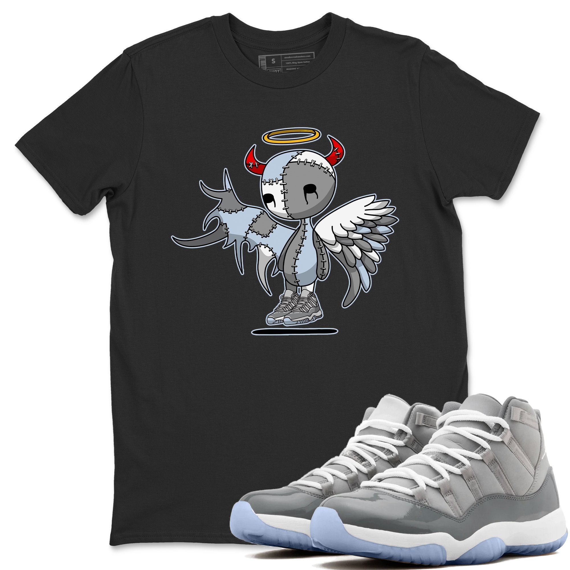 Jordan 11 Cool Grey Shirt To Match Jordans Devil Angel Sneaker Tees Jordan 11 Cool Grey Drip Gear Zone Sneaker Matching Clothing Unisex Shirts