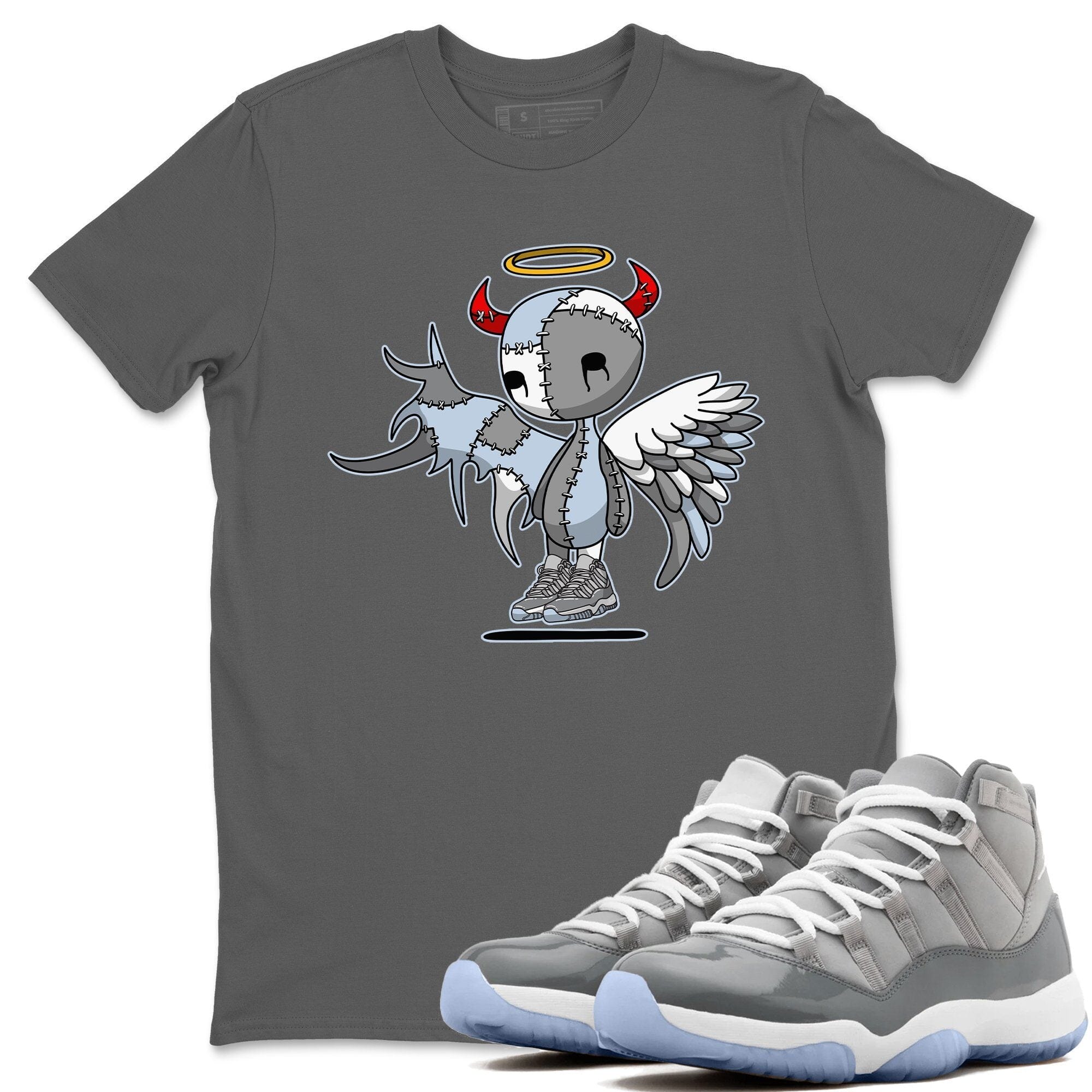 Jordan 11 Cool Grey Shirt To Match Jordans Devil Angel Sneaker Tees Jordan 11 Cool Grey Drip Gear Zone Sneaker Matching Clothing Unisex Shirts