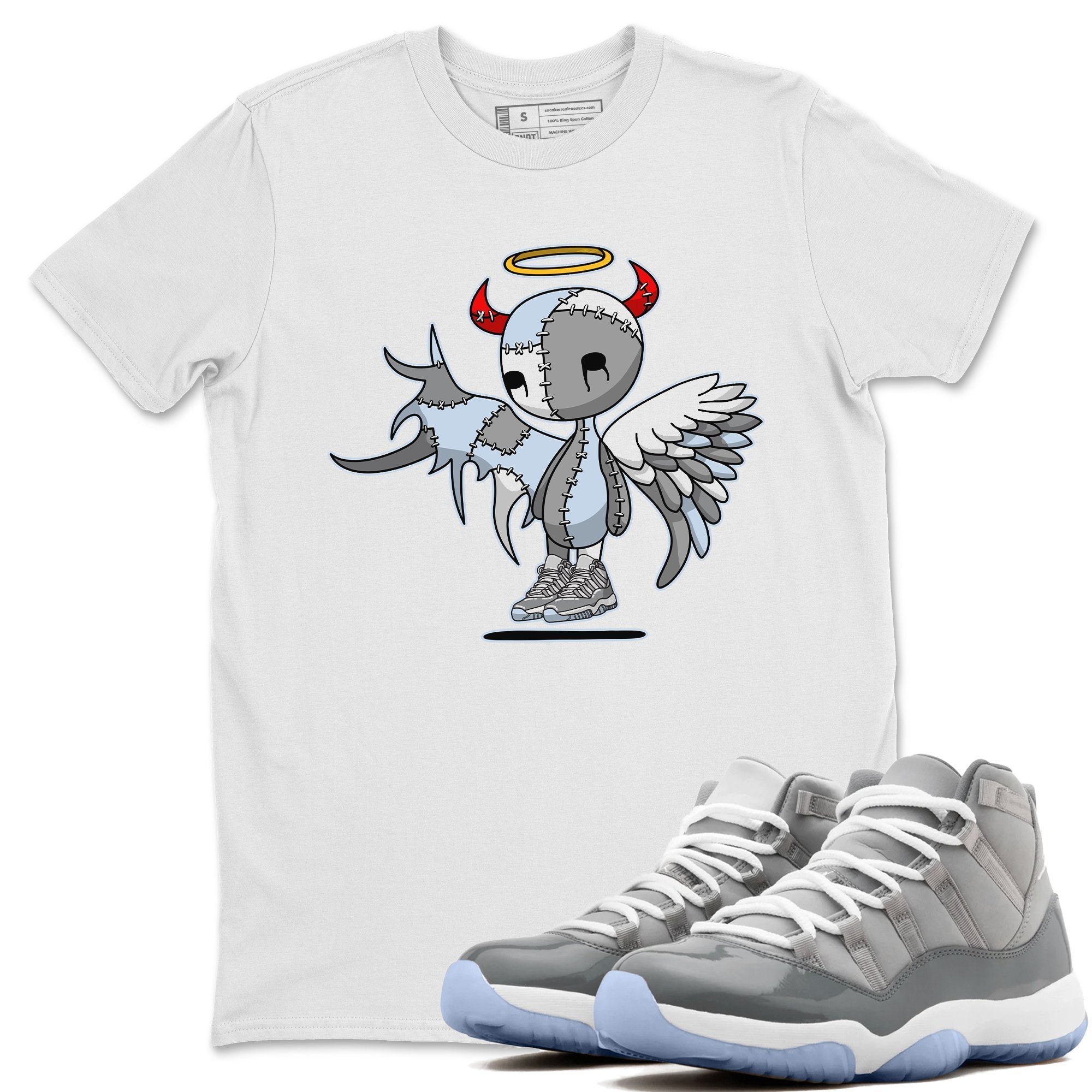 Jordan 11 Cool Grey Shirt To Match Jordans Devil Angel Sneaker Tees Jordan 11 Cool Grey Drip Gear Zone Sneaker Matching Clothing Unisex Shirts
