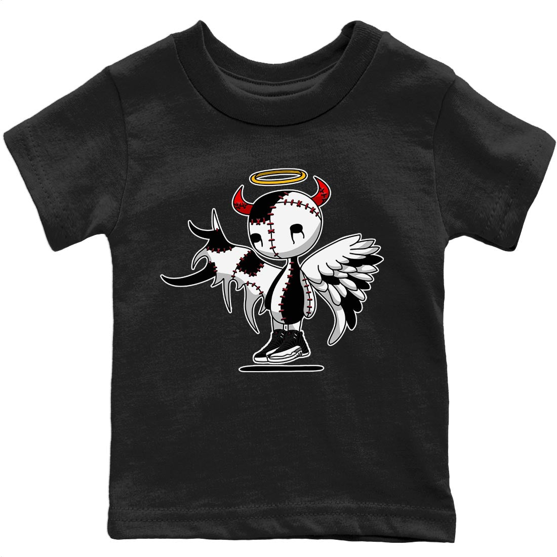 Jordan 12 Playoffs Sneaker Matching T-Shirt Devil Angel Sneaker Tees Jordan 12 Playoffs Sneaker Release Tees Kids Shirts