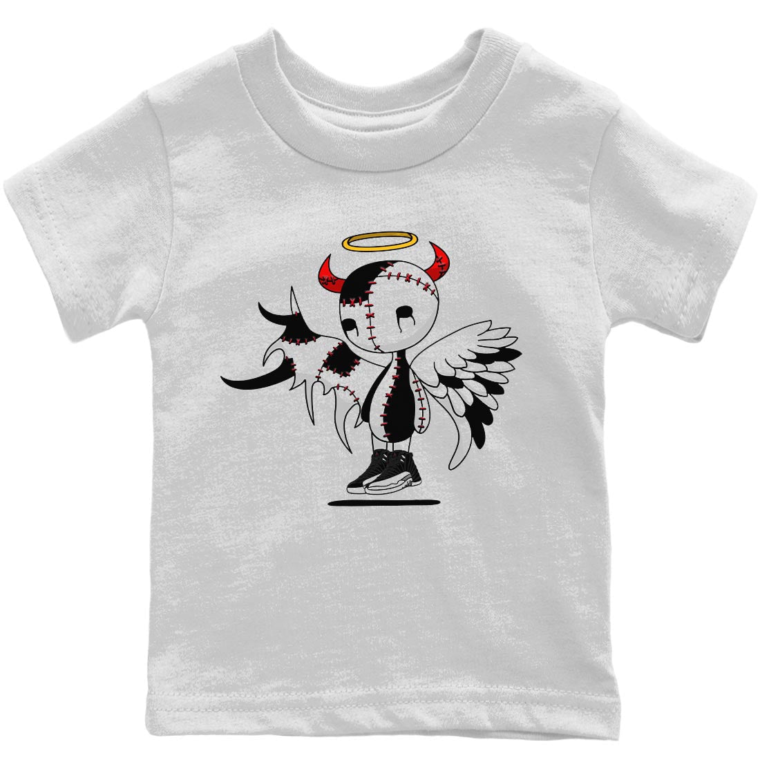 Jordan 12 Playoffs Sneaker Matching T-Shirt Devil Angel Sneaker Tees Jordan 12 Playoffs Sneaker Release Tees Kids Shirts