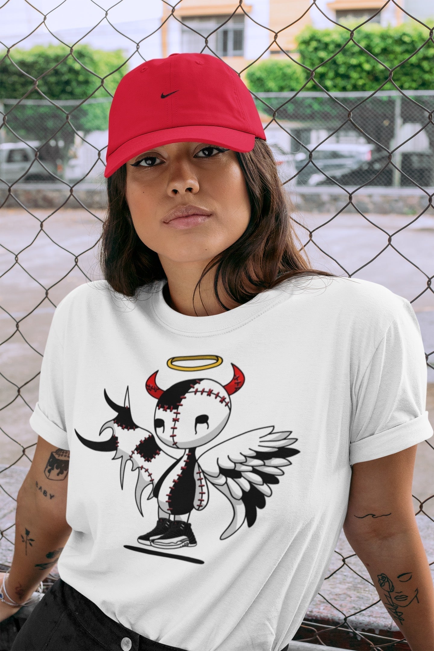 Jordan 12 Playoffs Shirt To Match Jordans Devil Angel Sneaker Tees Jordan 12 Playoffs Drip Gear Zone Sneaker Matching Clothing Unisex Shirts