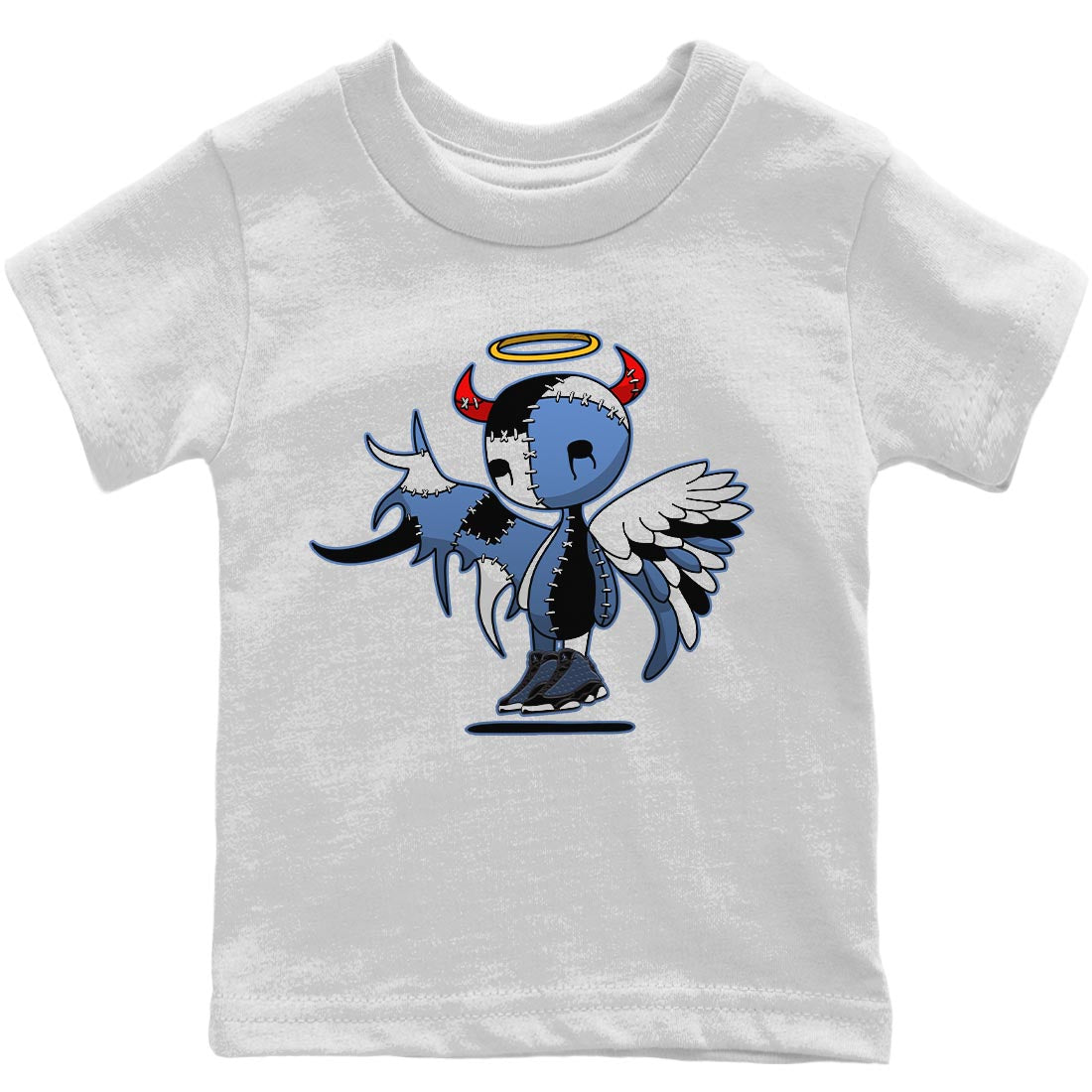 Jordan 13 Brave Blue Sneaker Matching T-Shirt Devil Angel Sneaker Tees Jordan 13 Brave Blue Sneaker Release Tees Kids Shirts