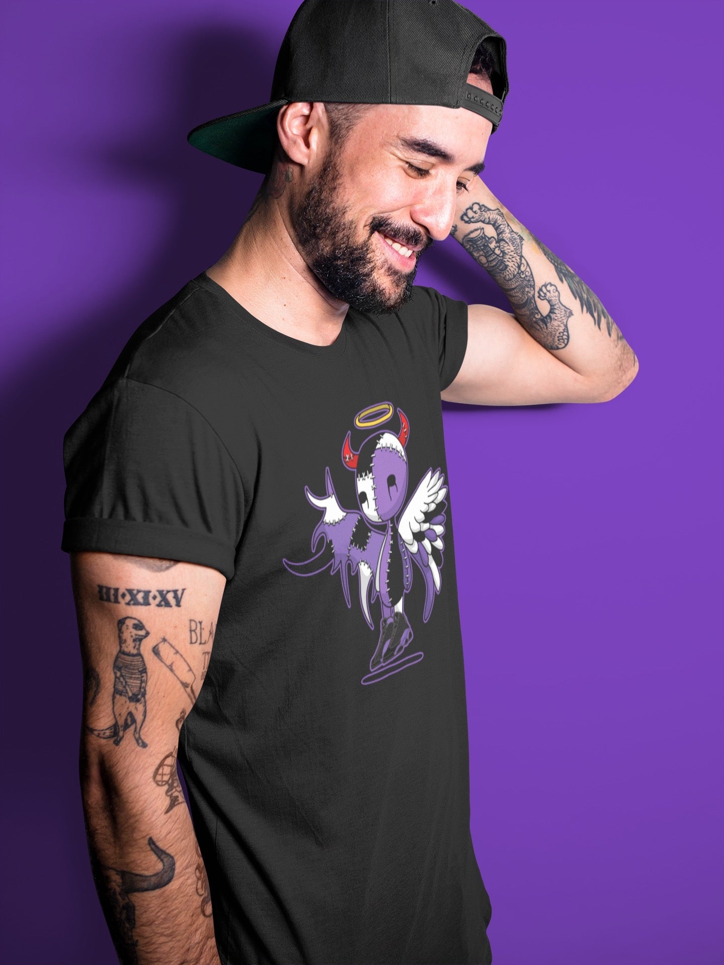 Jordan 13 Court Purple Shirt To Match Jordans Devil Angel Sneaker Tees Jordan 13 Court Purple Drip Gear Zone Sneaker Matching Clothing Unisex Shirts