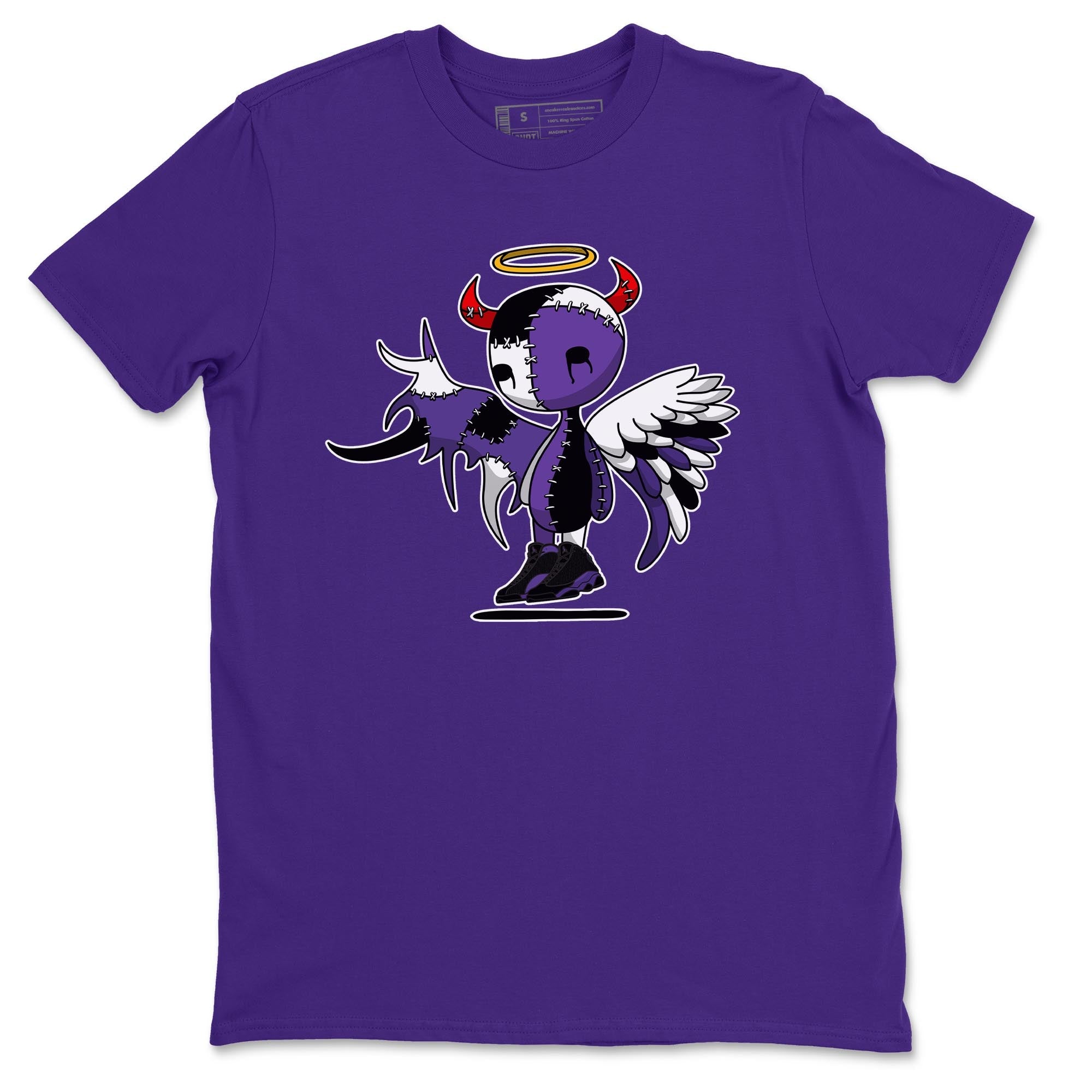 Jordan 13 Court Purple Shirt To Match Jordans Devil Angel Sneaker Tees Jordan 13 Court Purple Drip Gear Zone Sneaker Matching Clothing Unisex Shirts