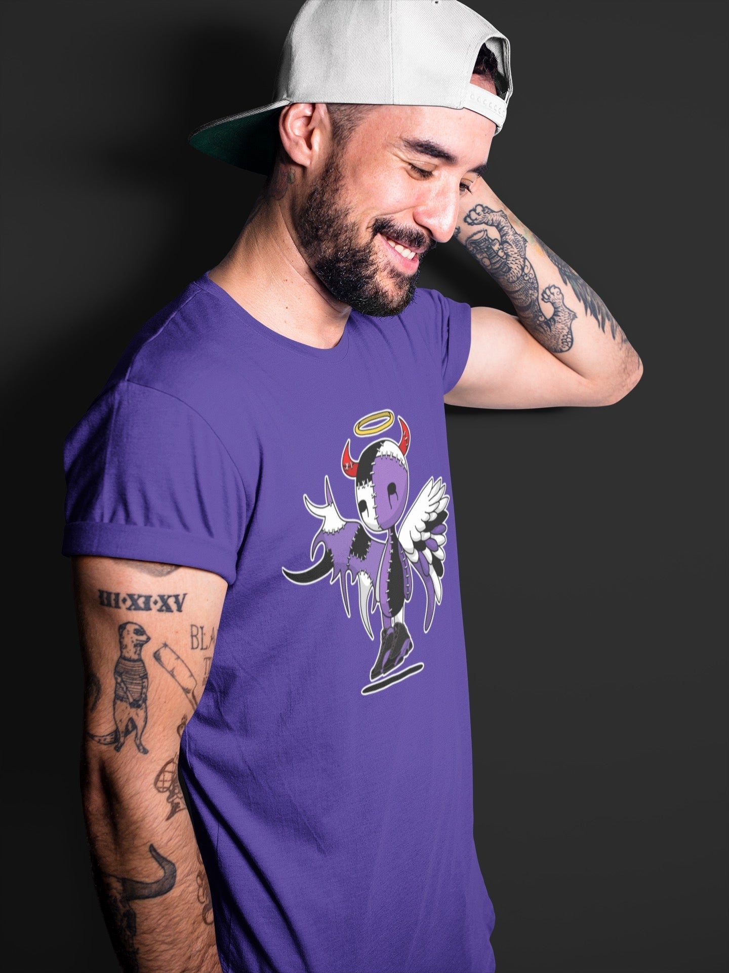 Jordan 13 Court Purple Shirt To Match Jordans Devil Angel Sneaker Tees Jordan 13 Court Purple Drip Gear Zone Sneaker Matching Clothing Unisex Shirts