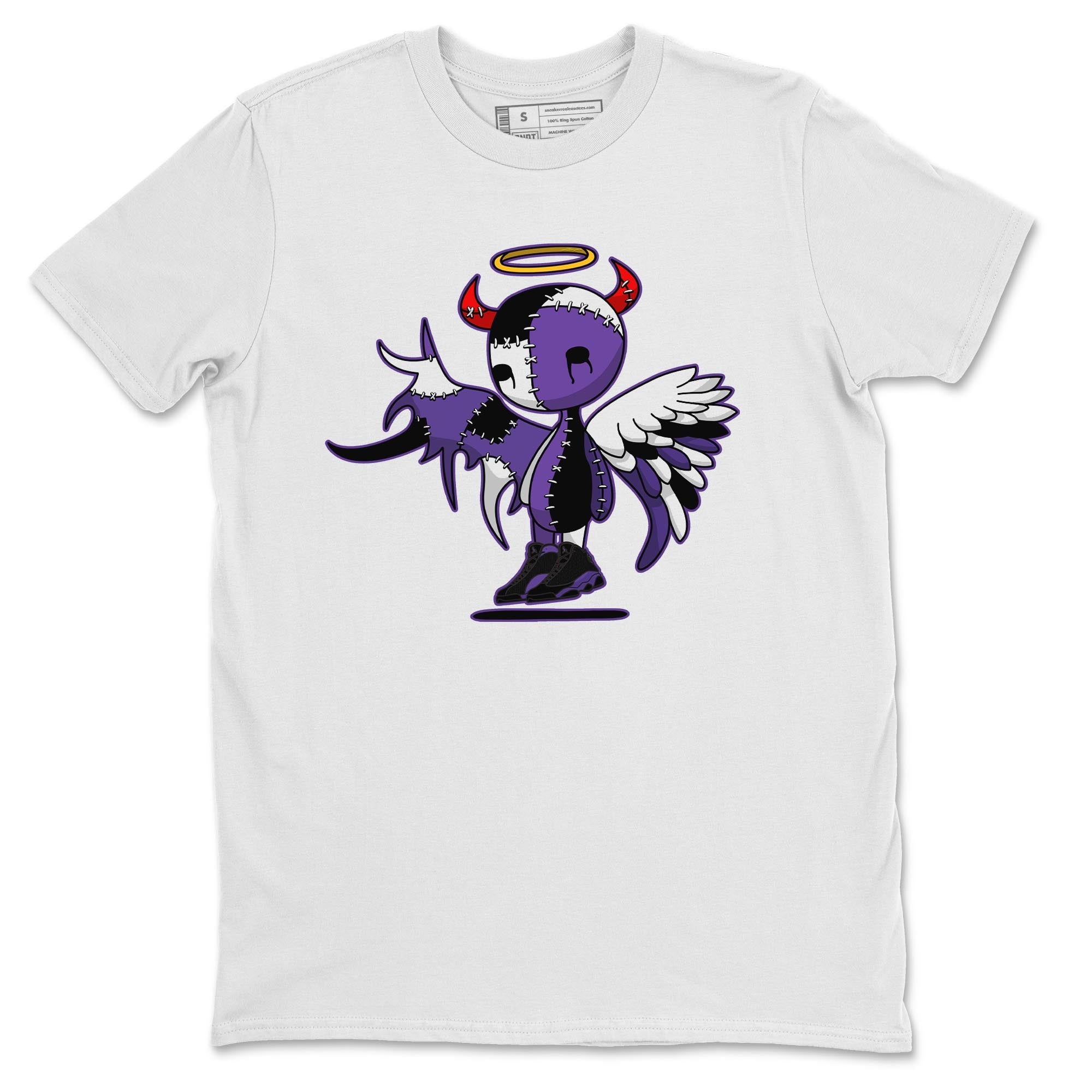 Jordan 13 Court Purple Shirt To Match Jordans Devil Angel Sneaker Tees Jordan 13 Court Purple Drip Gear Zone Sneaker Matching Clothing Unisex Shirts