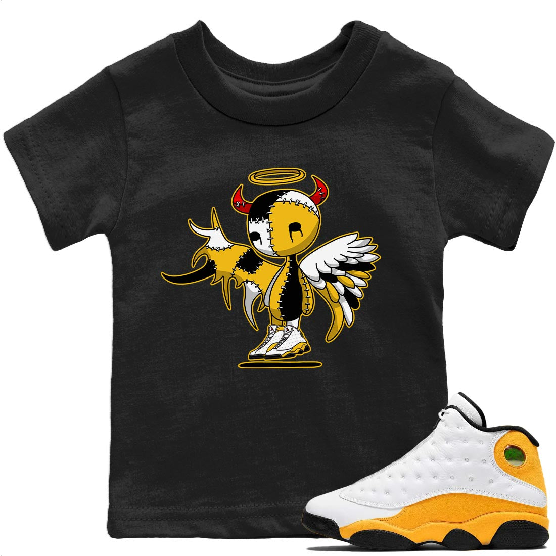 Jordan 13 Del Sol Sneaker Matching T-Shirt Devil Angel Sneaker Tees Jordan 13 Del Sol Sneaker Release Tees Kids Shirts