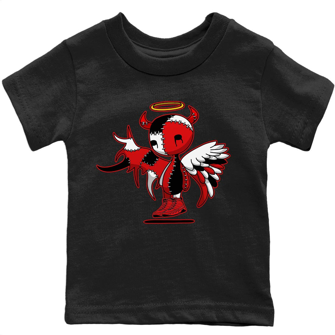 Jordan 9 Chile Red Shirt To Match Jordans Devil Angel Sneaker Tees Jordan 9 Chile Red Drip Gear Zone Sneaker Matching Clothing Kids Shirts