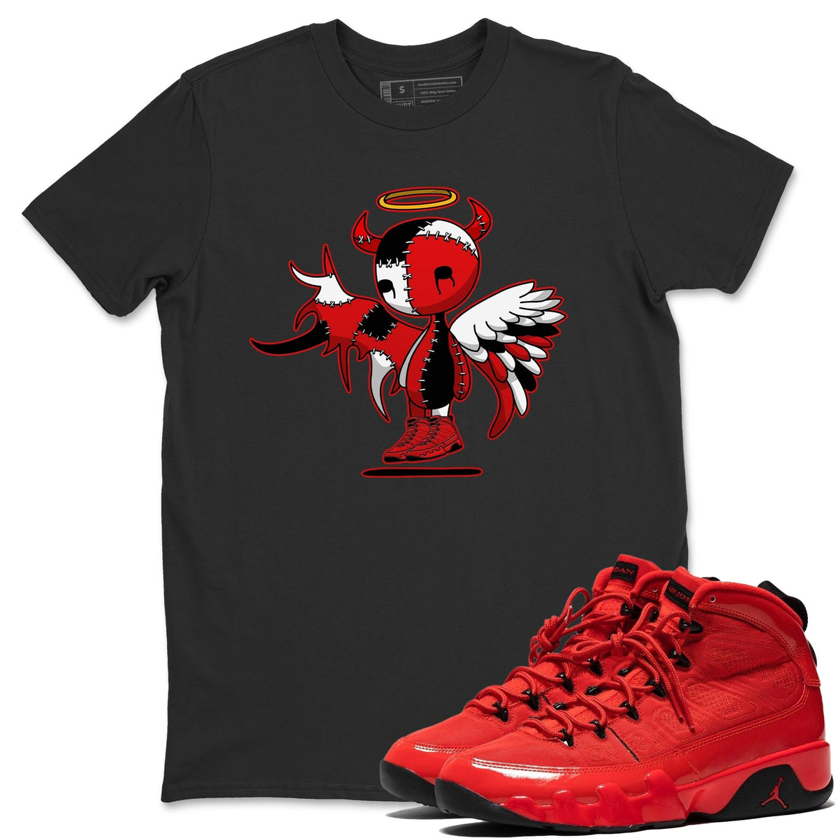 Jordan 9 Chile Red Shirt To Match Jordans Devil Angel Sneaker Tees Jordan 9 Chile Red Drip Gear Zone Sneaker Matching Clothing Unisex Shirts
