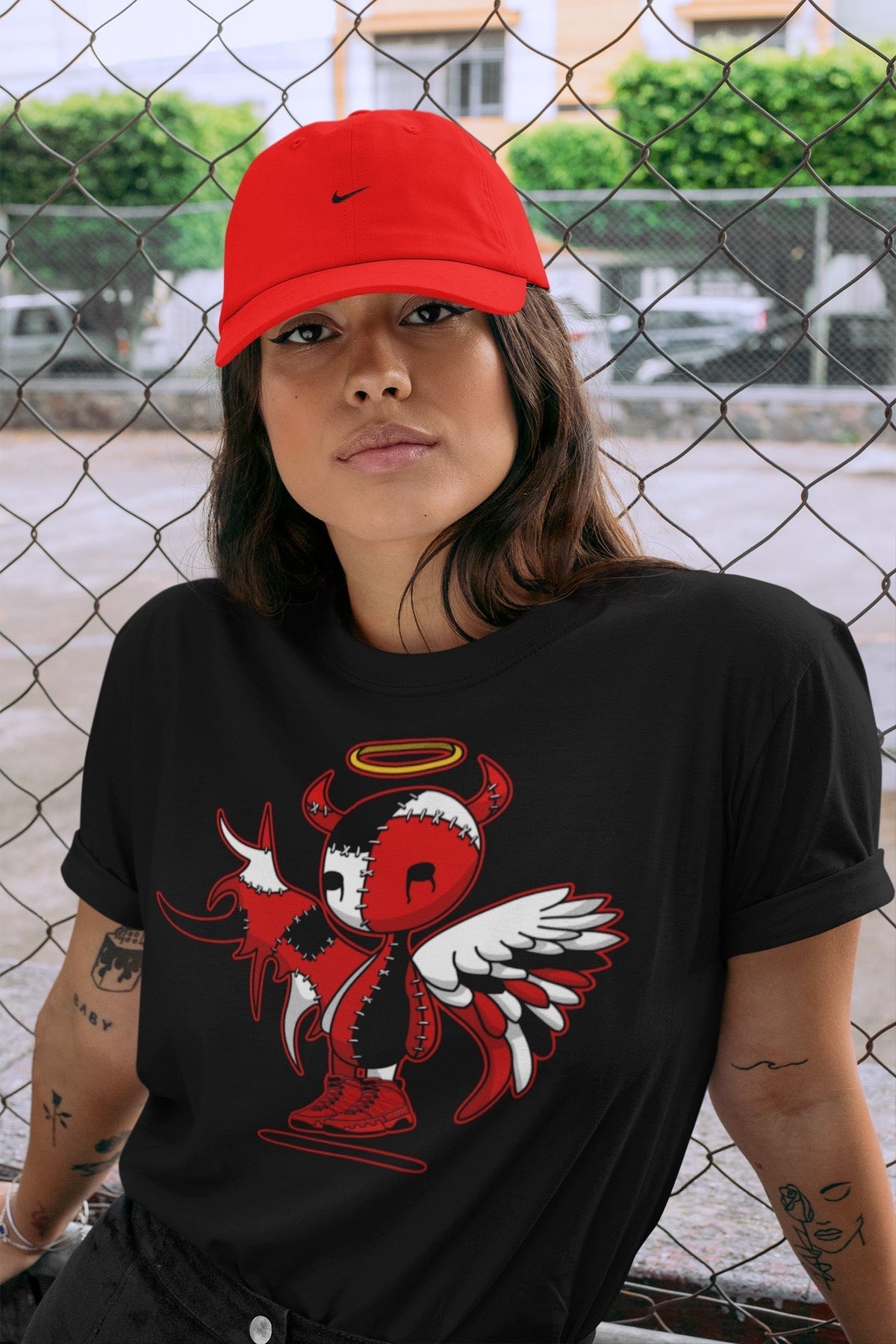 Jordan 9 Chile Red Shirt To Match Jordans Devil Angel Sneaker Tees Jordan 9 Chile Red Drip Gear Zone Sneaker Matching Clothing Unisex Shirts