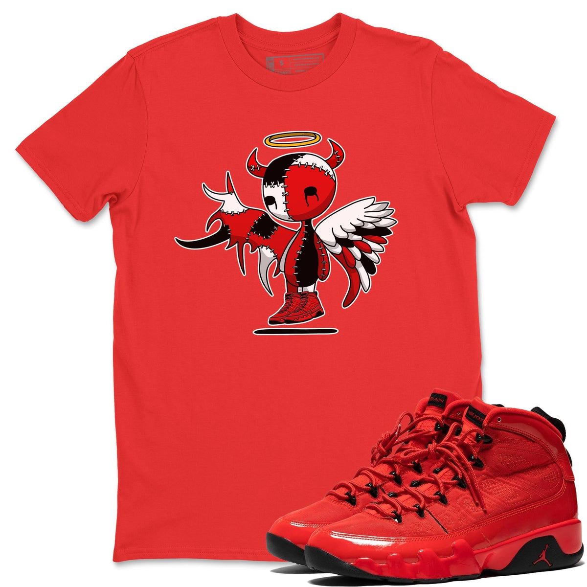 Jordan 9 Chile Red Shirt To Match Jordans Devil Angel Sneaker Tees Jordan 9 Chile Red Drip Gear Zone Sneaker Matching Clothing Unisex Shirts