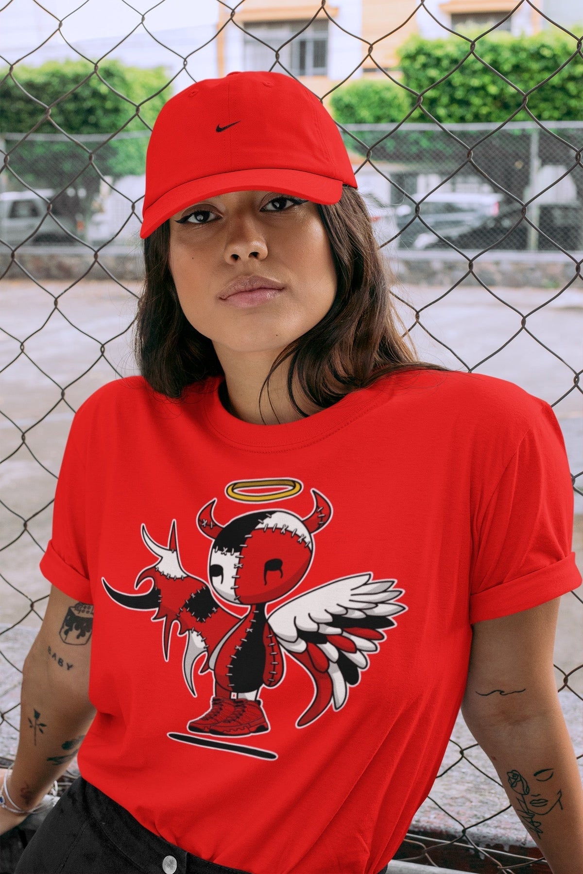 Jordan 9 Chile Red Shirt To Match Jordans Devil Angel Sneaker Tees Jordan 9 Chile Red Drip Gear Zone Sneaker Matching Clothing Unisex Shirts