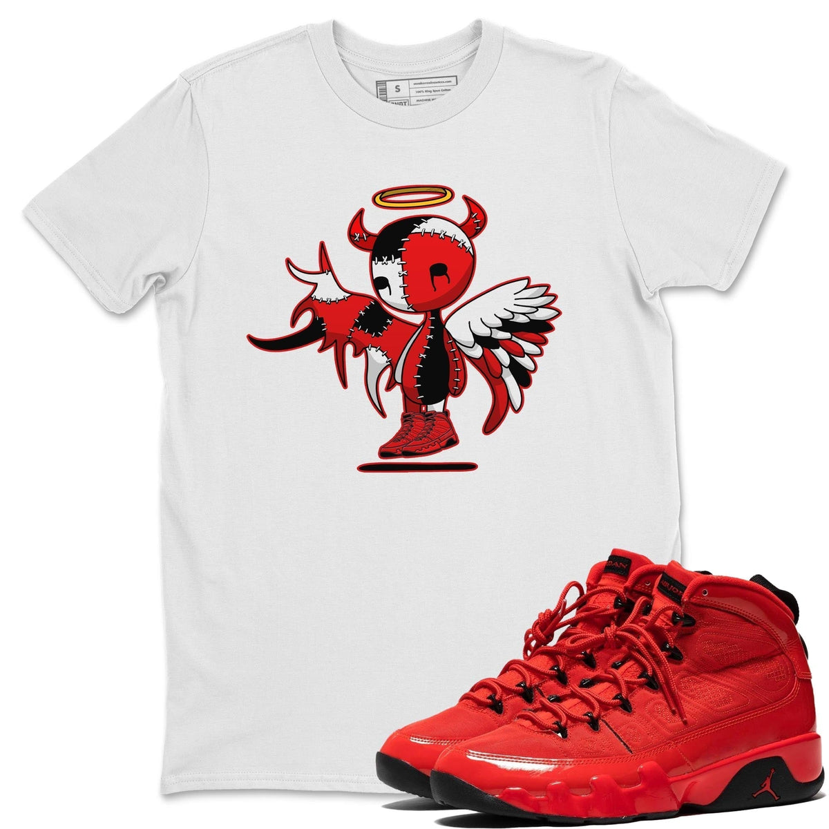 Jordan 9 Chile Red Shirt To Match Jordans Devil Angel Sneaker Tees Jordan 9 Chile Red Drip Gear Zone Sneaker Matching Clothing Unisex Shirts