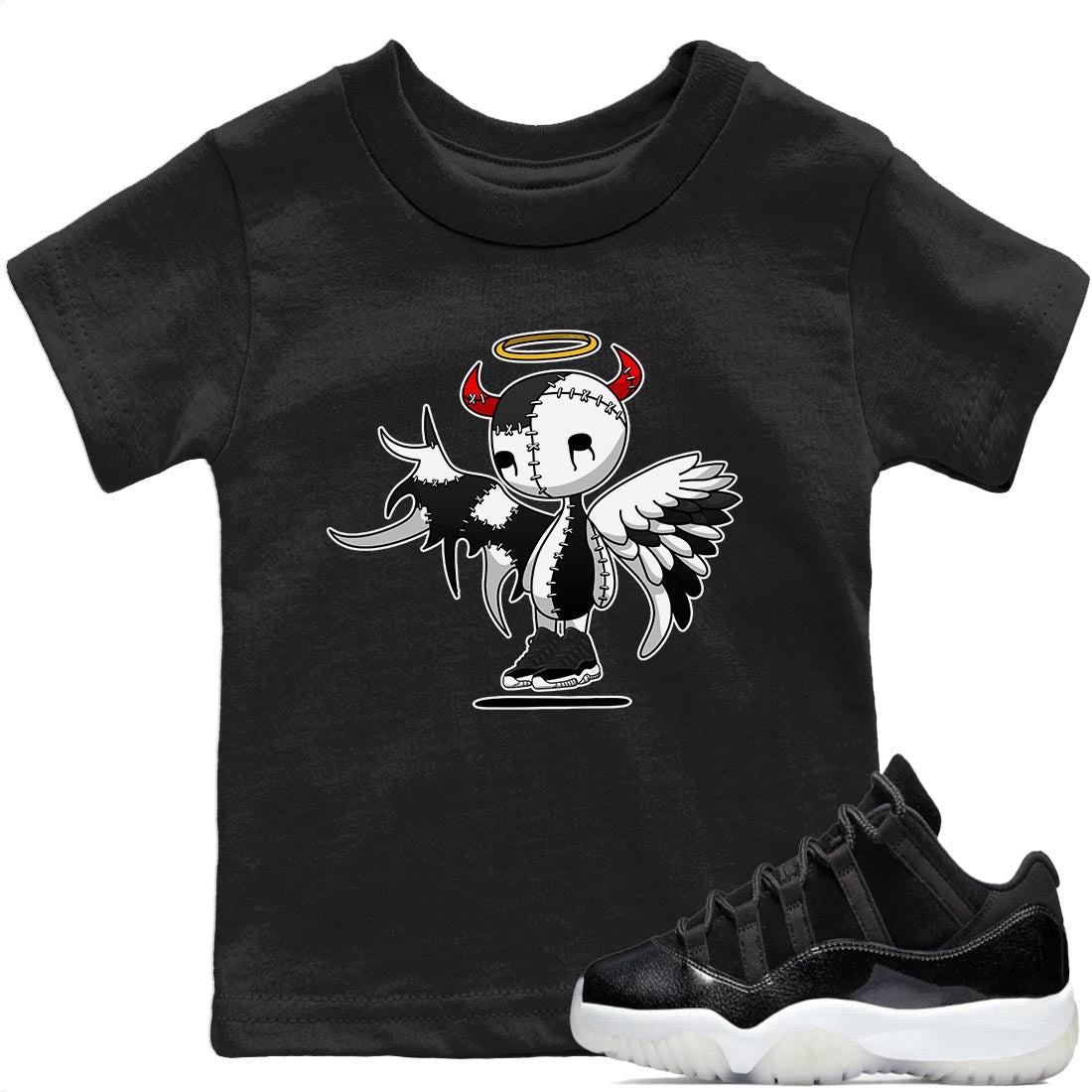 Jordan 11 72-10 Sneaker Matching T-Shirt Devil Angel Sneaker Tees Jordan 11 72-10 Sneaker Release Tees Kids Shirts