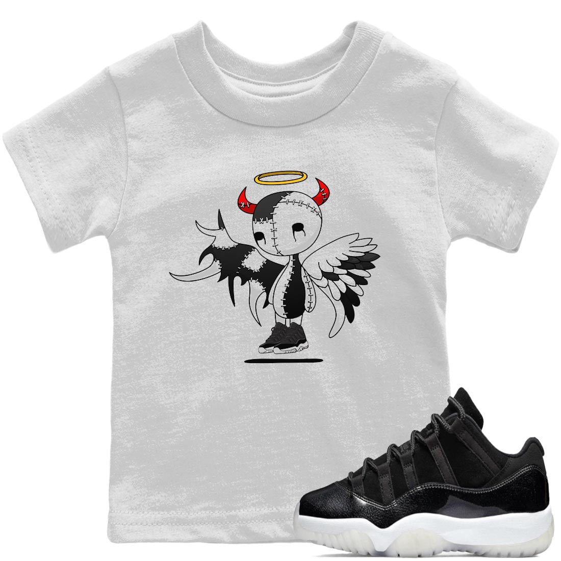 Jordan 11 72-10 Sneaker Matching T-Shirt Devil Angel Sneaker Tees Jordan 11 72-10 Sneaker Release Tees Kids Shirts