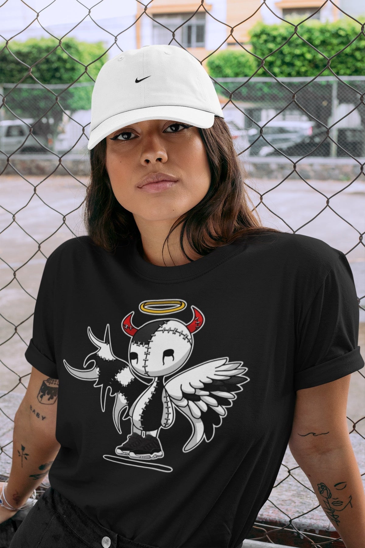 Jordan 11 72-10 Sneaker Matching T-Shirt Devil Angel Sneaker Tees Jordan 11 72-10 Sneaker Release Tees Crew Neck Tees