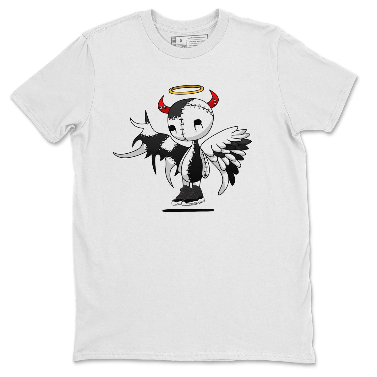 Jordan 11 72-10 Sneaker Matching T-Shirt Devil Angel Sneaker Tees Jordan 11 72-10 Sneaker Release Tees Crew Neck Tees