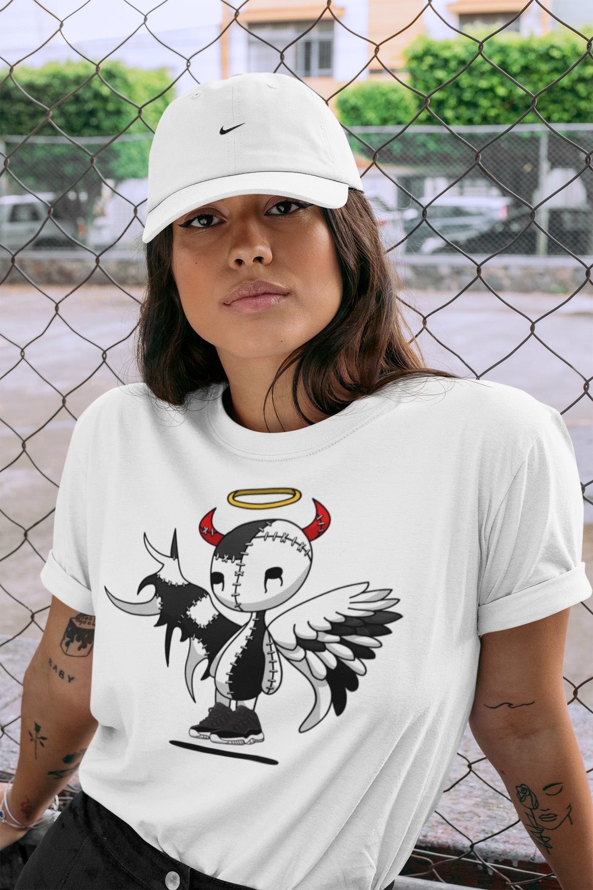 Jordan 11 72-10 Sneaker Matching T-Shirt Devil Angel Sneaker Tees Jordan 11 72-10 Sneaker Release Tees Crew Neck Tees