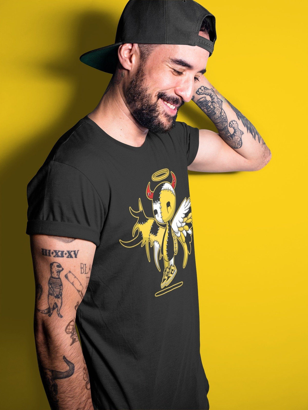 Dunk Championship Goldenrod Sneaker Match Tees Devil Angel Sneaker Tees Dunk Championship Goldenrod Jordan to match sneaker T-Shirt Crew Neck Shirts