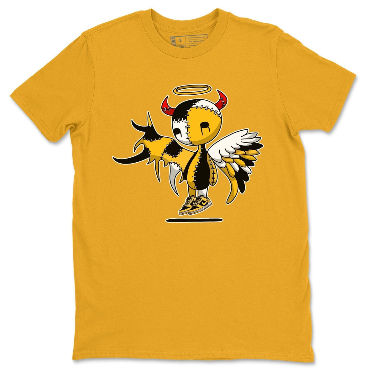 Dunk Championship Goldenrod Sneaker Match Tees Devil Angel Sneaker Tees Dunk Championship Goldenrod Jordan to match sneaker T-Shirt Crew Neck Shirts