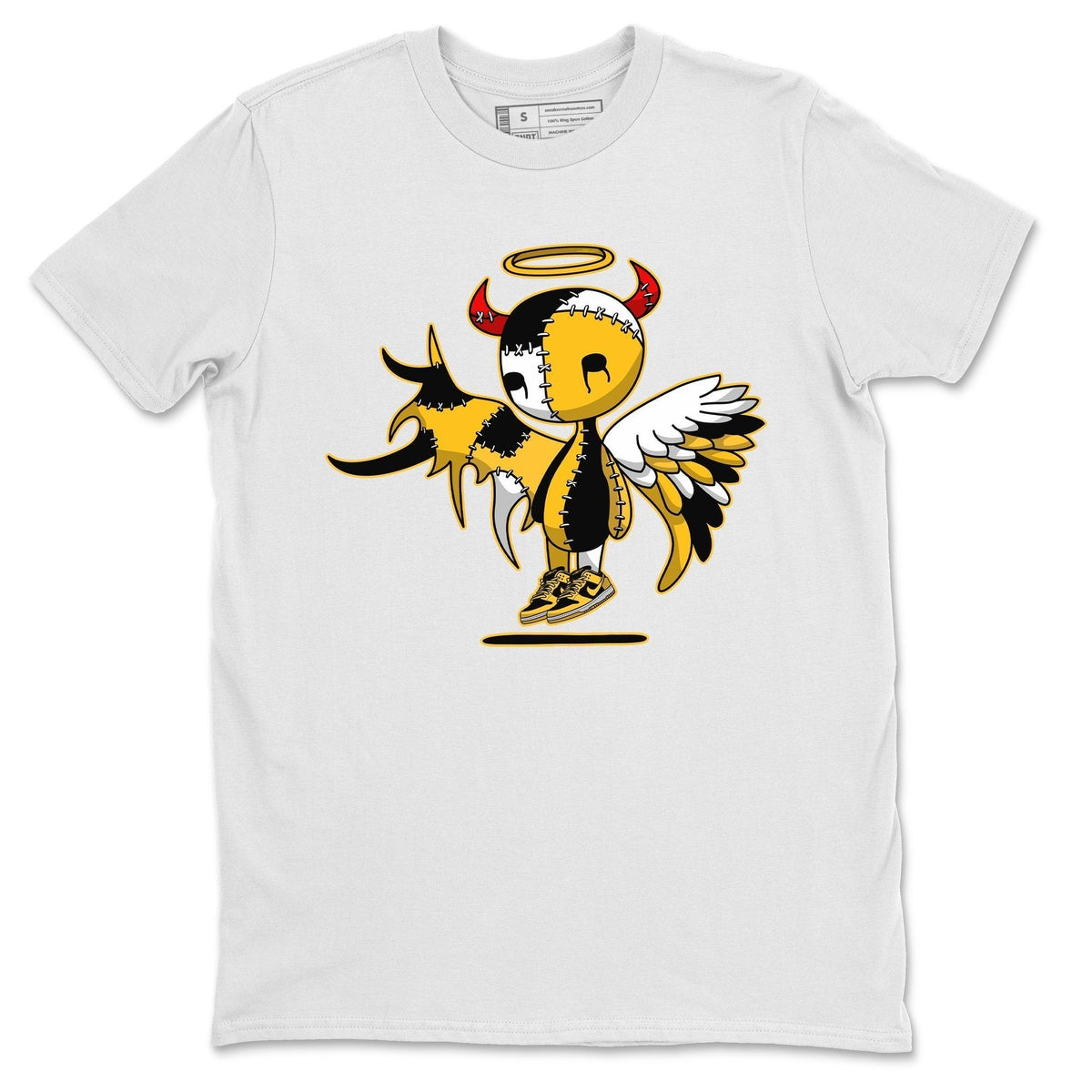 Dunk Championship Goldenrod Sneaker Match Tees Devil Angel Sneaker Tees Dunk Championship Goldenrod Jordan to match sneaker T-Shirt Crew Neck Shirts