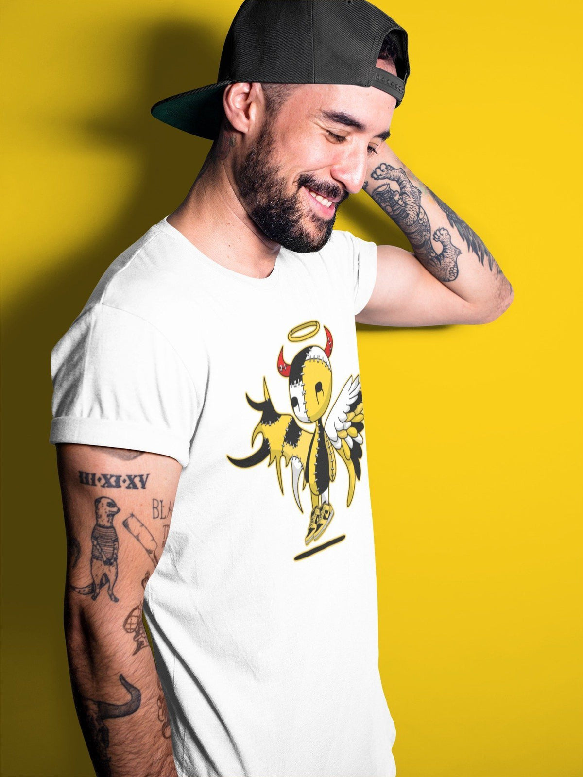 Dunk Championship Goldenrod Sneaker Match Tees Devil Angel Sneaker Tees Dunk Championship Goldenrod Jordan to match sneaker T-Shirt Crew Neck Shirts
