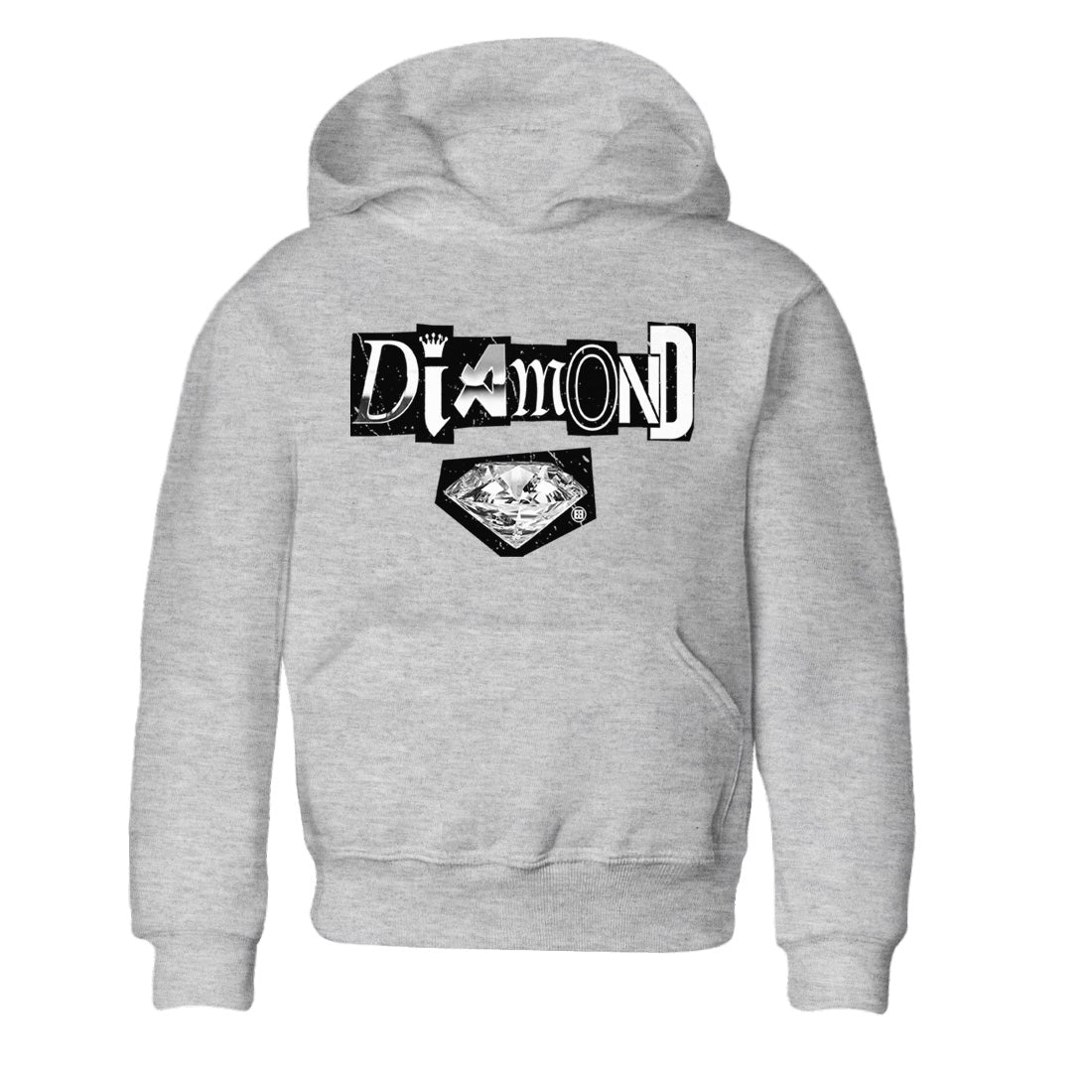 Air Jordan 14 Metallic Silver Sneaker Tees Drip Gear Zone Diamond Letter Sneaker Tees Jordan 14 Metallic Silver Shirt Kids Shirts Heather Grey 2