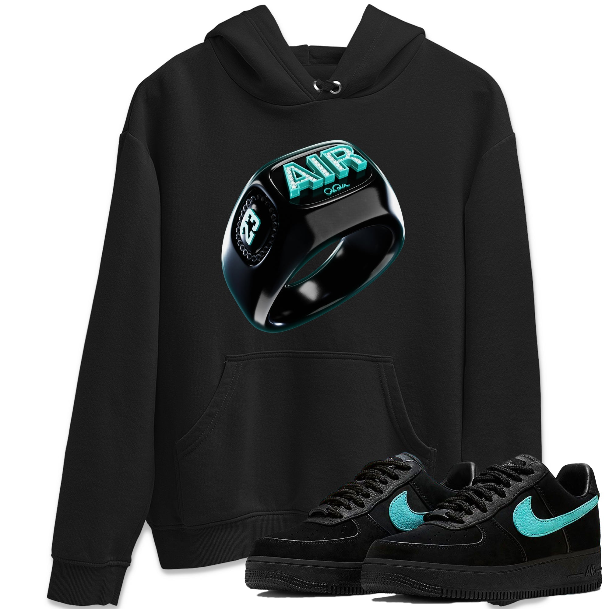 Air Force 1 Tiffany Sneaker Tees Drip Gear Zone Diamond Ring Sneaker Tees Nike Tiffany AF1Shirt Unisex Shirts Black 1