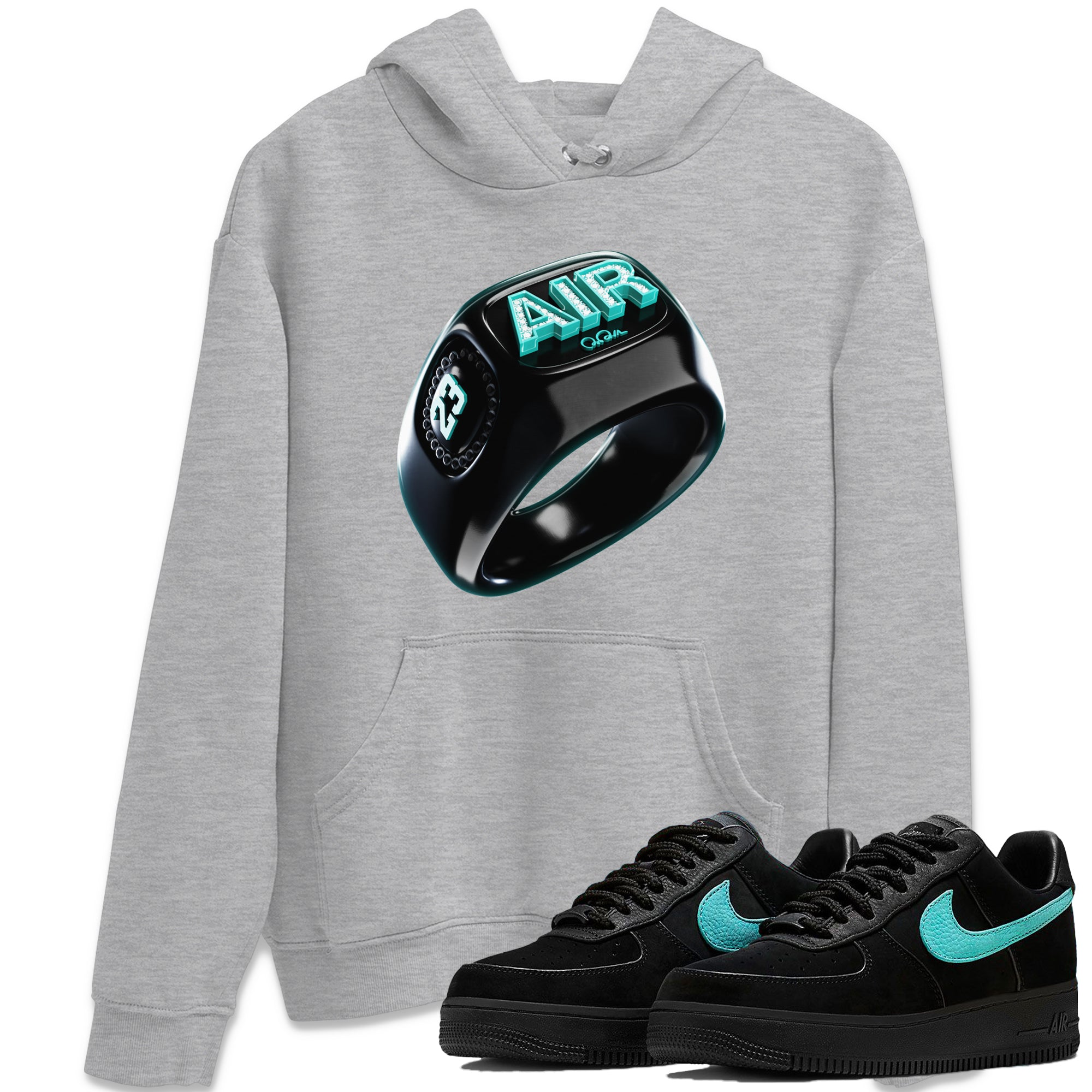 Air Force 1 Tiffany Sneaker Tees Drip Gear Zone Diamond Ring Sneaker Tees Nike Tiffany AF1Shirt Unisex Shirts Heather Grey 1