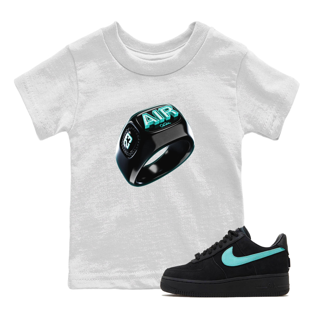 Air Force 1 Tiffany Sneaker Tees Drip Gear Zone Diamond Ring Sneaker Tees Nike Tiffany AF1Shirt Kids Shirts White 1