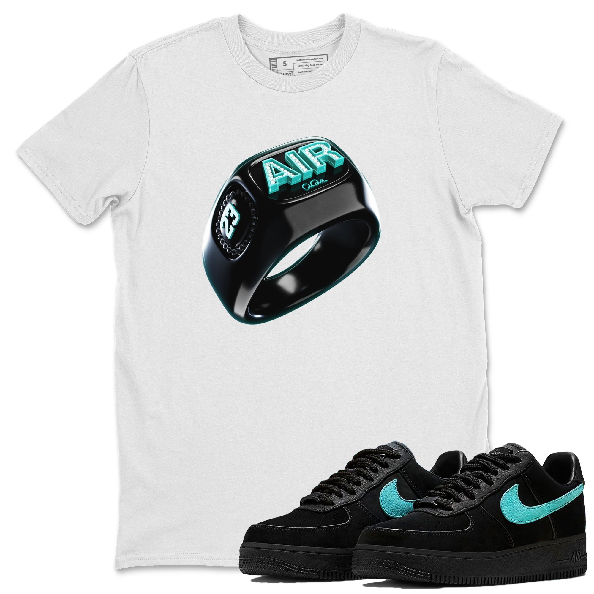 Air Force 1 Tiffany Sneaker Tees Drip Gear Zone Diamond Ring Sneaker Tees Nike Tiffany AF1Shirt Unisex Shirts White 1