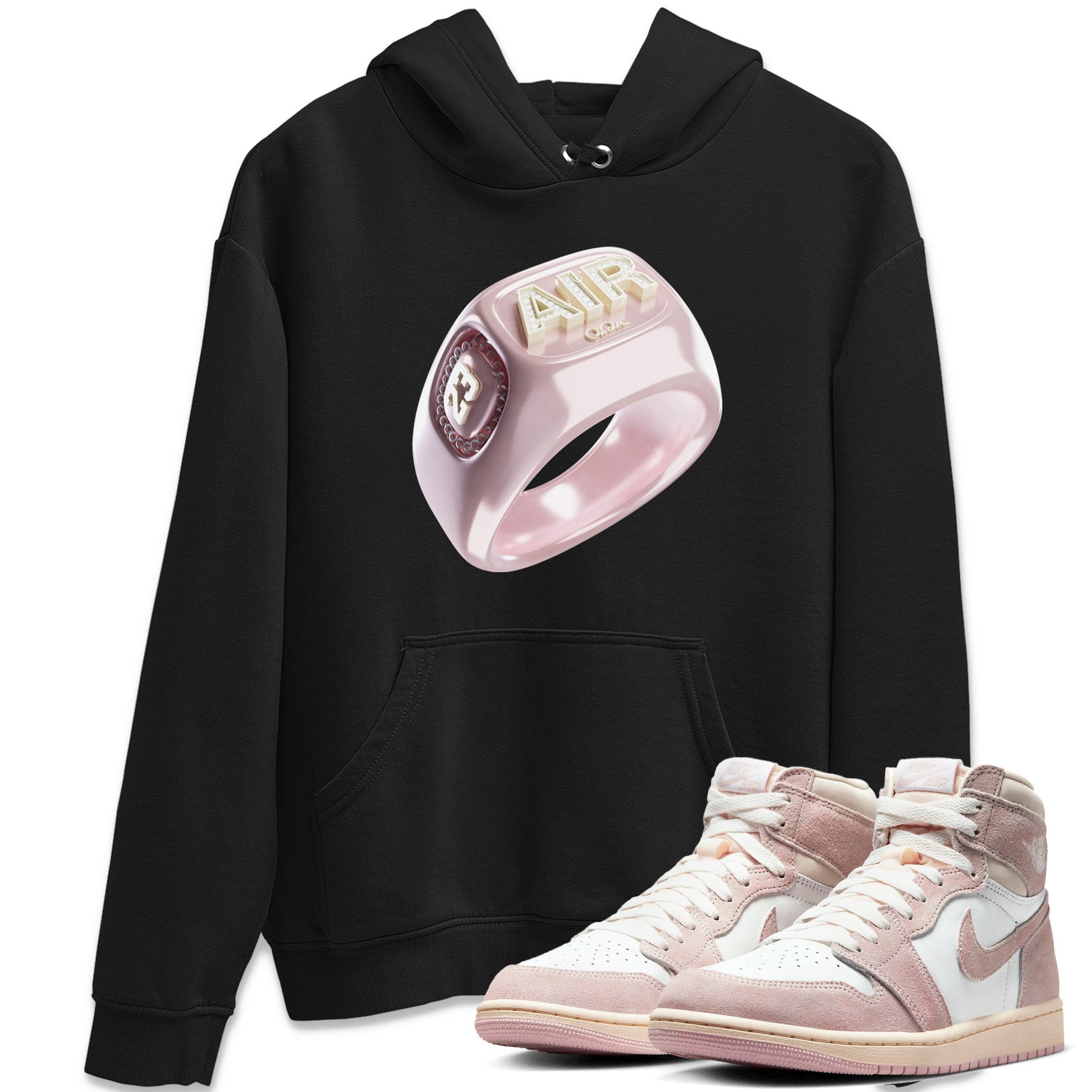 AJ1 Retro High OG Washed Pink Sneaker Tees Drip Gear Zone Diamond Ring Sneaker Tees AJ1 Retro High OG Washed Pink Shirt Unisex Shirts Black 1