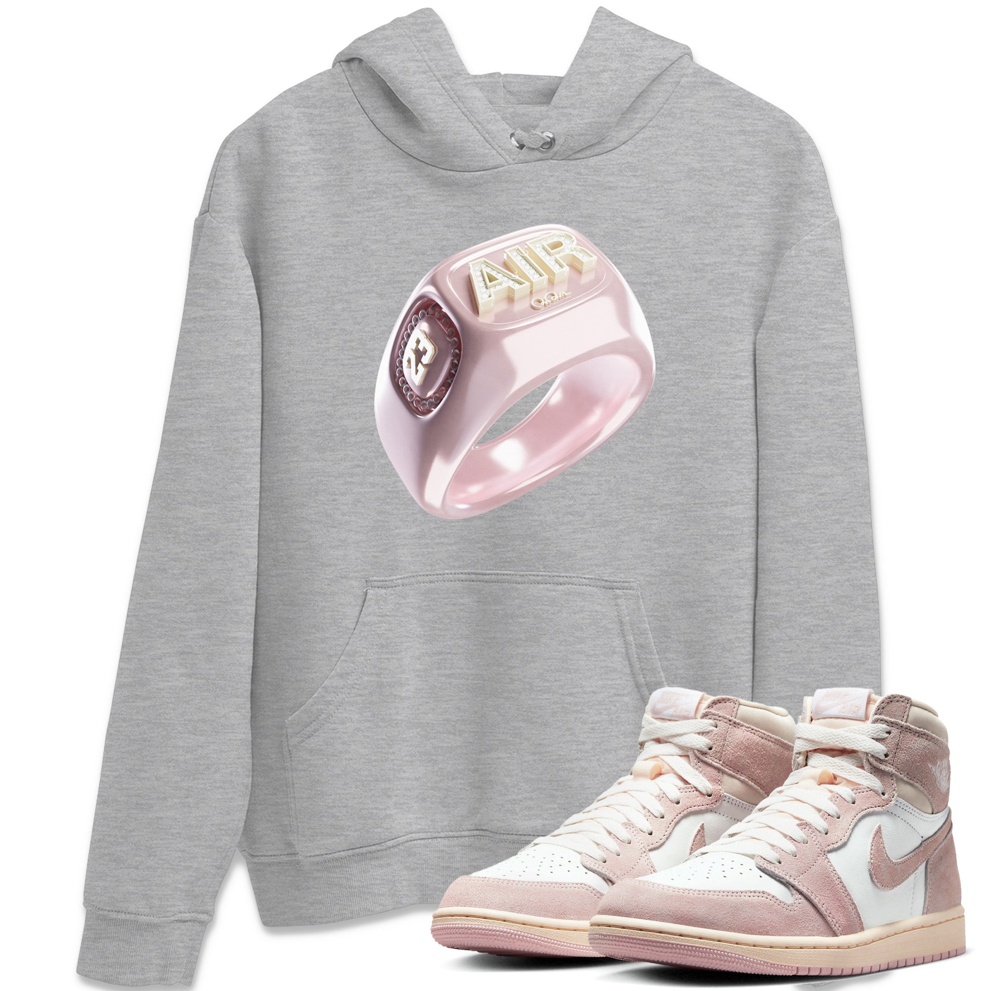 AJ1 Retro High OG Washed Pink Sneaker Tees Drip Gear Zone Diamond Ring Sneaker Tees AJ1 Retro High OG Washed Pink Shirt Unisex Shirts Heather Grey 1