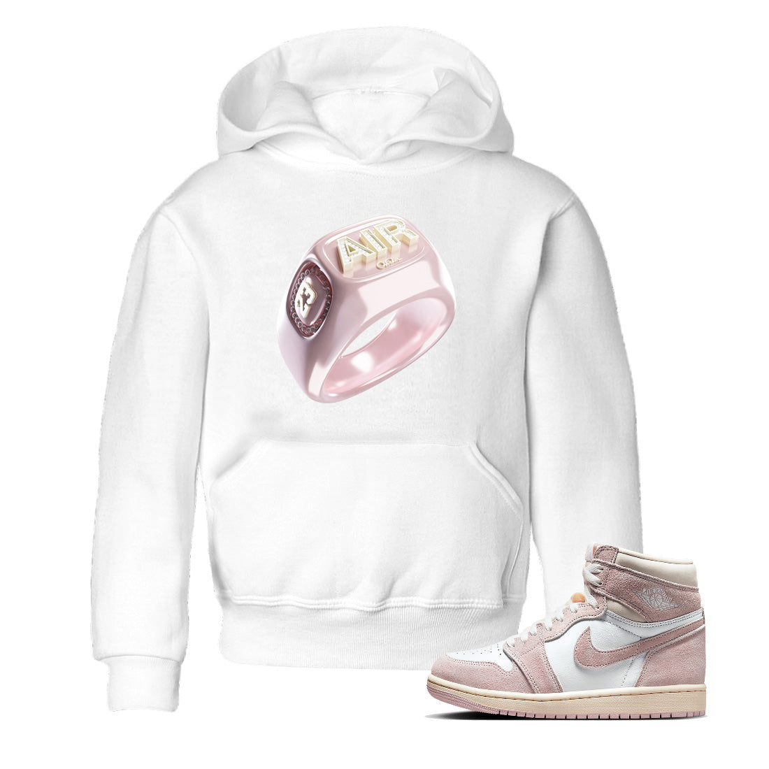 AJ1 Retro High OG Washed Pink Sneaker Tees Drip Gear Zone Diamond Ring Sneaker Tees AJ1 Retro High OG Washed Pink Shirt Kids Shirts White 1