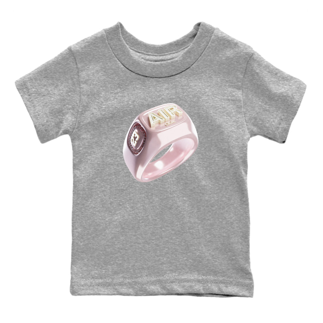 AJ1 Retro High OG Washed Pink Sneaker Tees Drip Gear Zone Diamond Ring Sneaker Tees AJ1 Retro High OG Washed Pink Shirt Kids Shirts Heather Grey 2