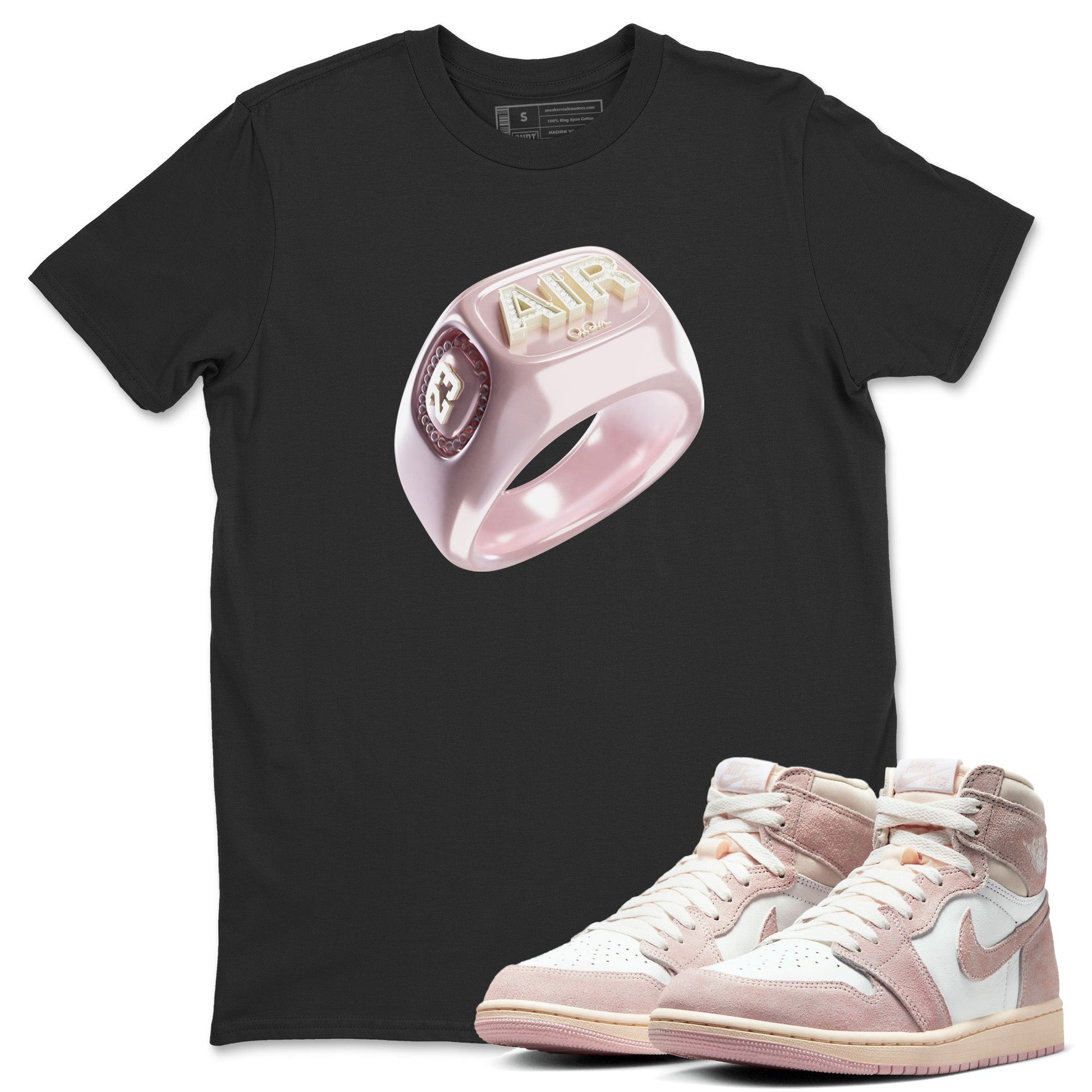 AJ1 Retro High OG Washed Pink Sneaker Tees Drip Gear Zone Diamond Ring Sneaker Tees AJ1 Retro High OG Washed Pink Shirt Unisex Shirts Black 1