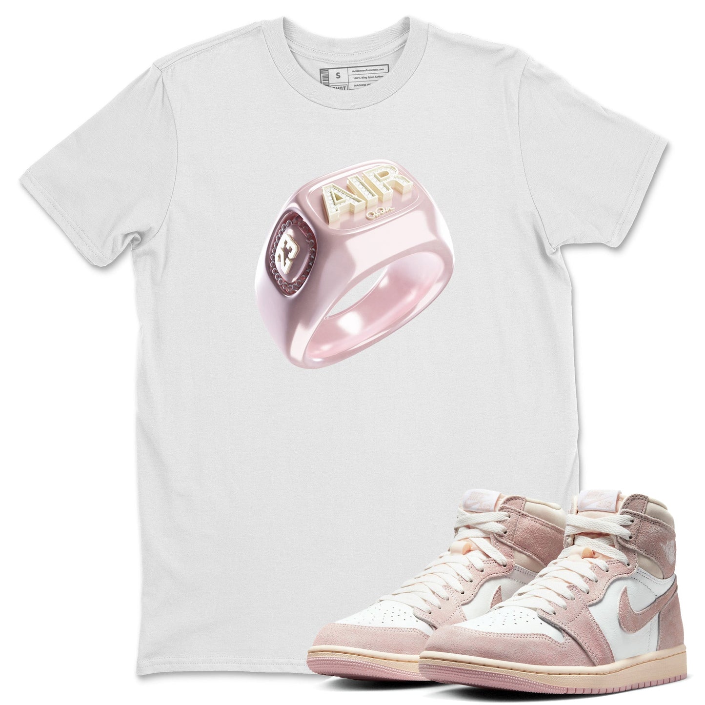 AJ1 Retro High OG Washed Pink Sneaker Tees Drip Gear Zone Diamond Ring Sneaker Tees AJ1 Retro High OG Washed Pink Shirt Unisex Shirts White 1
