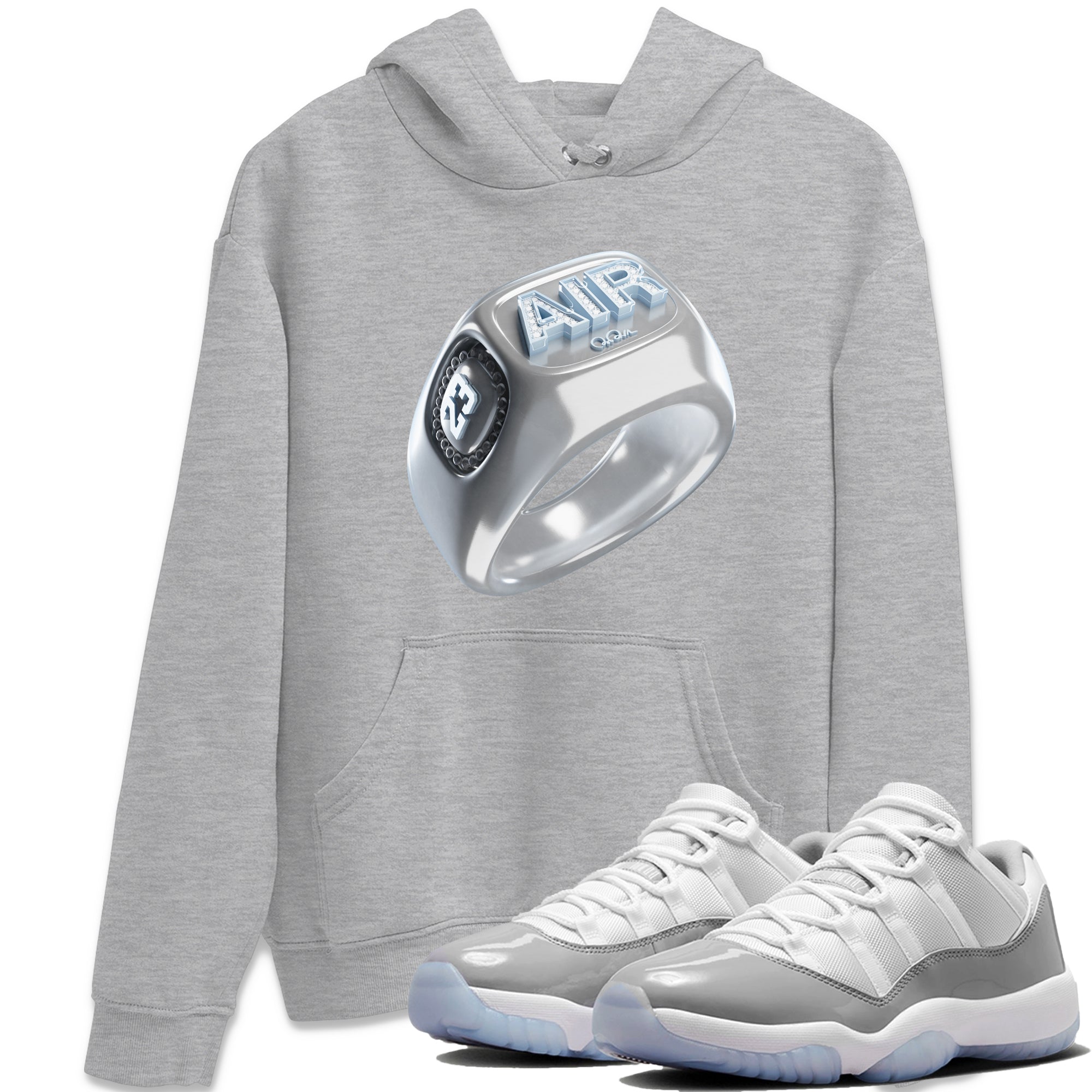 Air Jordan 11 White Cement Sneaker Tees Drip Gear Zone Diamond Ring Sneaker Tees Air Jordan 11 Cement Grey Shirt Unisex Shirts Heather Grey 1