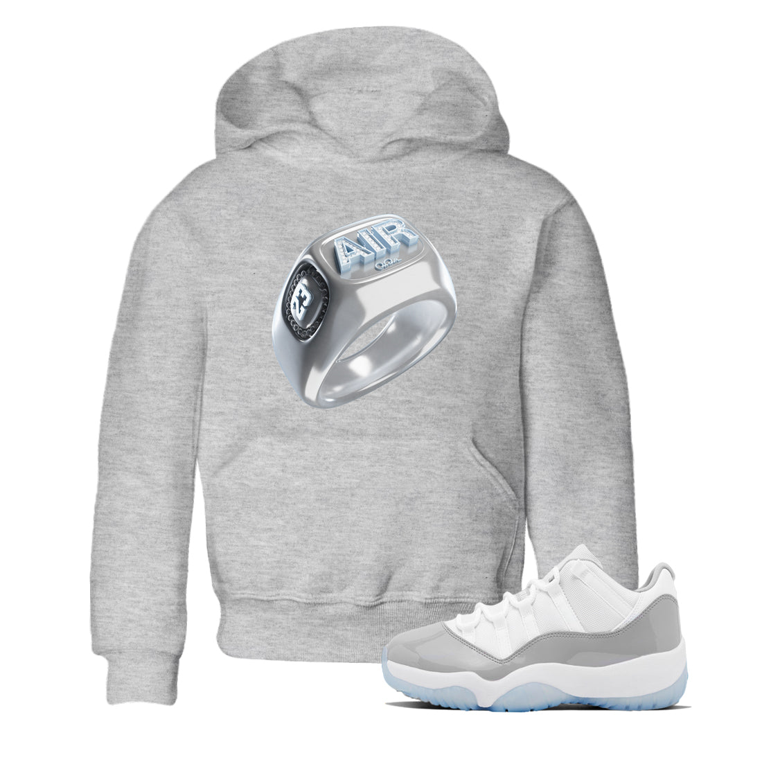 Air Jordan 11 White Cement Sneaker Tees Drip Gear Zone Diamond Ring Sneaker Tees Air Jordan 11 Cement Grey Shirt Kids Shirts Heather Grey 1