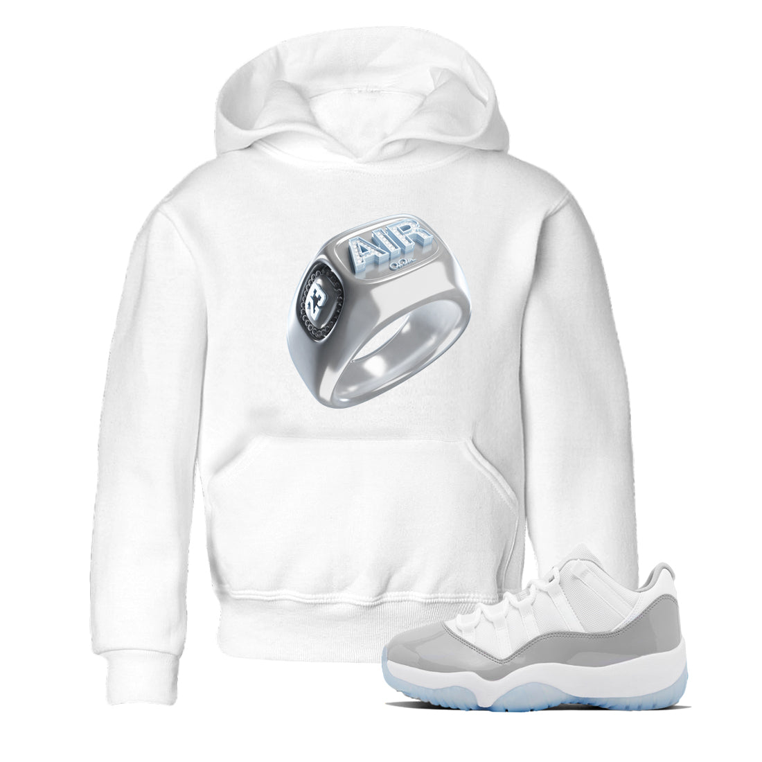 Air Jordan 11 White Cement Sneaker Tees Drip Gear Zone Diamond Ring Sneaker Tees Air Jordan 11 Cement Grey Shirt Kids Shirts White 1