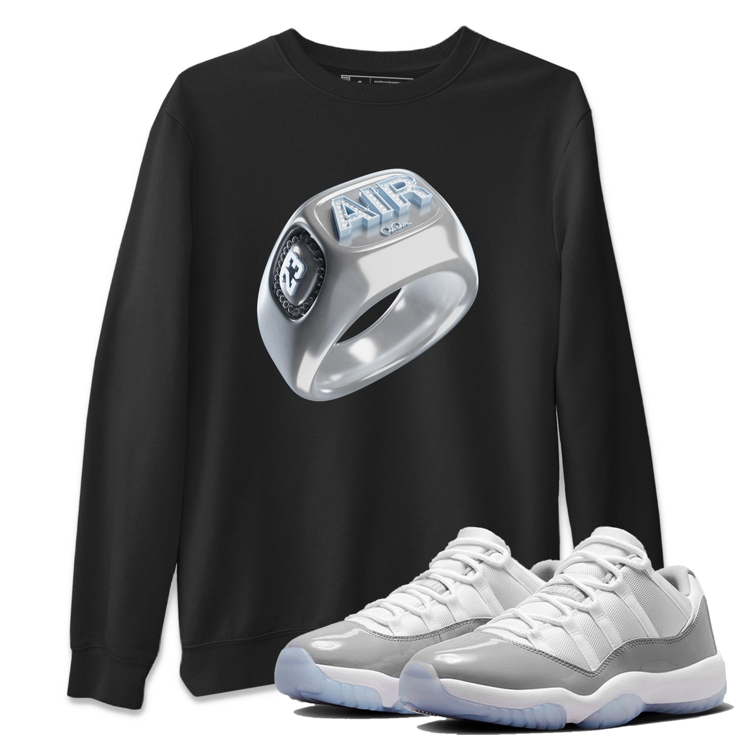 Air Jordan 11 White Cement Sneaker Tees Drip Gear Zone Diamond Ring Sneaker Tees Air Jordan 11 Cement Grey Shirt Unisex Shirts Black 1