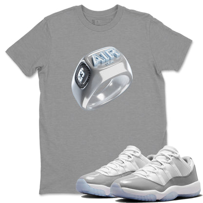 Air Jordan 11 White Cement Diamond Ring Crew Neck Sneaker Tees Air Jordan 11 Cement Grey Sneaker T-Shirts Size Chart