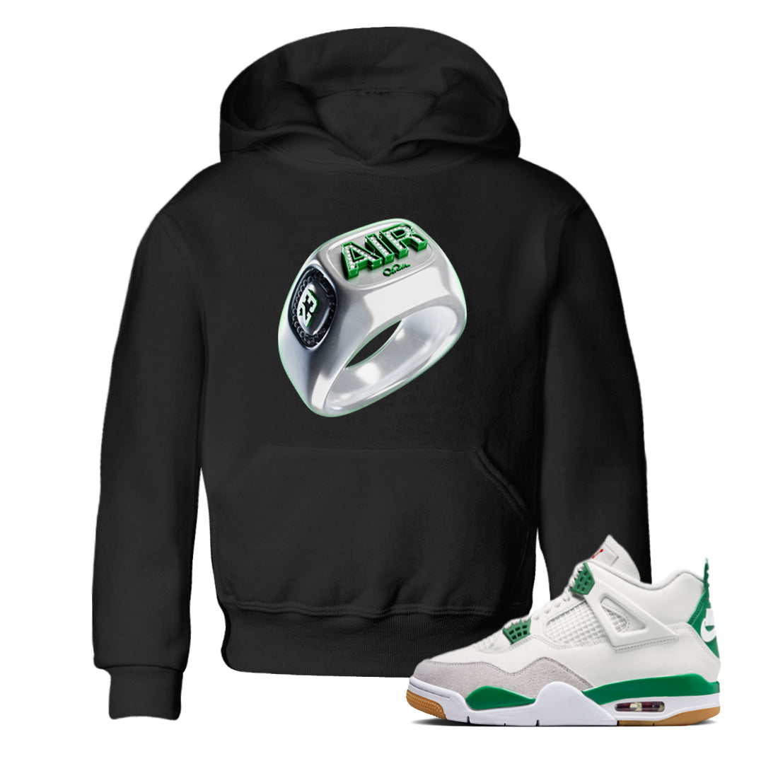 Air Jordan 4 Pine Green Diamond Ring Baby and Kids Sneaker Tees AJ4 Pine Green Kids Sneaker Tees Washing and Care Tip