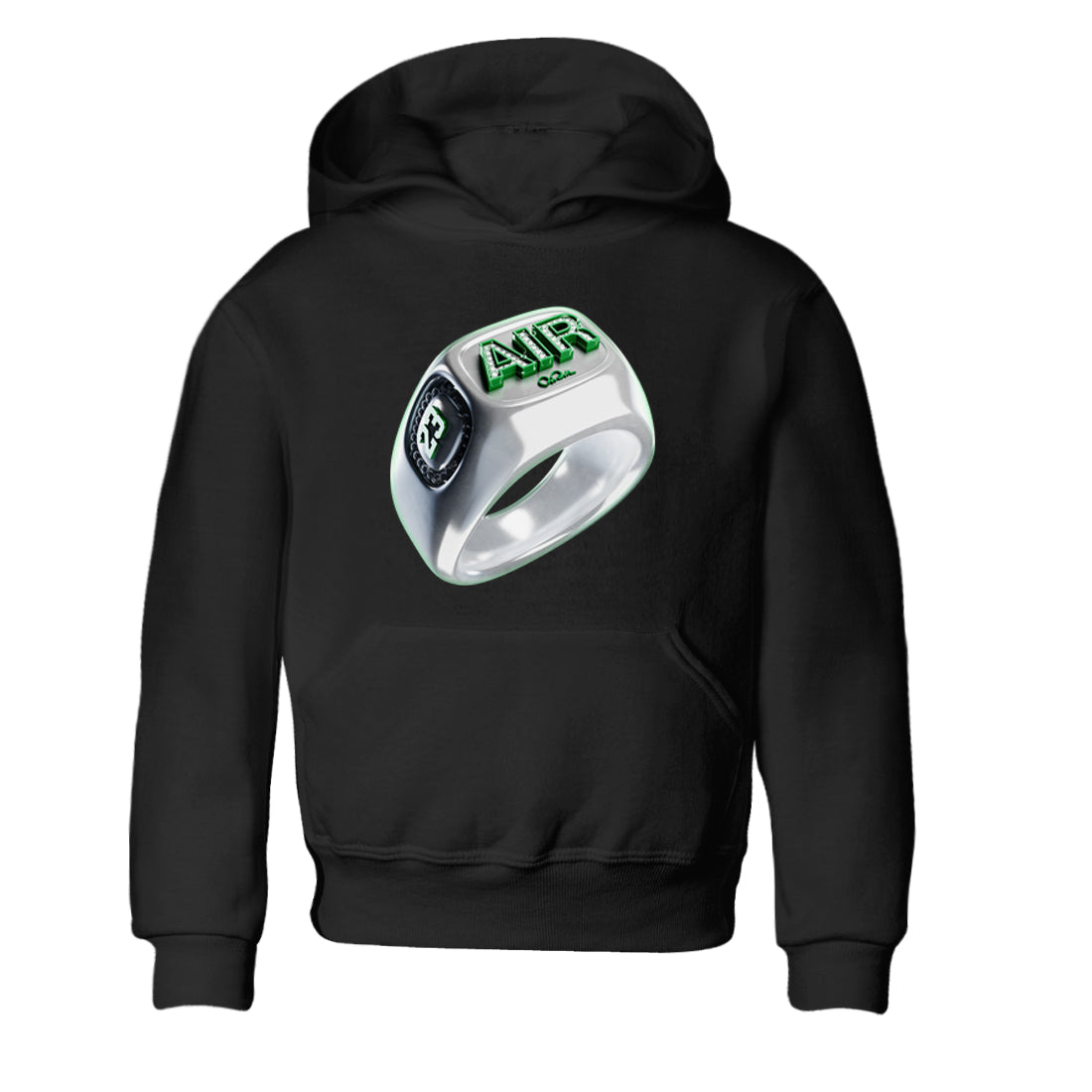 Air Jordan 4 Pine Green Sneaker Tees Drip Gear Zone Diamond Ring Sneaker Tees AJ4 Pine Green Shirt Kids Shirts Black 2