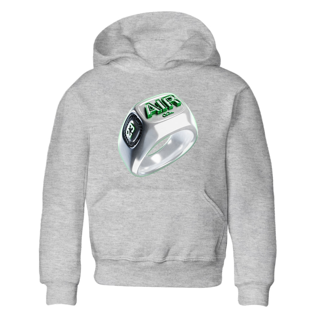 Air Jordan 4 Pine Green Sneaker Tees Drip Gear Zone Diamond Ring Sneaker Tees AJ4 Pine Green Shirt Kids Shirts Heather Grey 2