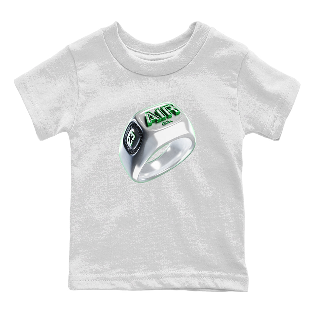 Air Jordan 4 Pine Green Sneaker Tees Drip Gear Zone Diamond Ring Sneaker Tees AJ4 Pine Green Shirt Kids Shirts White 2